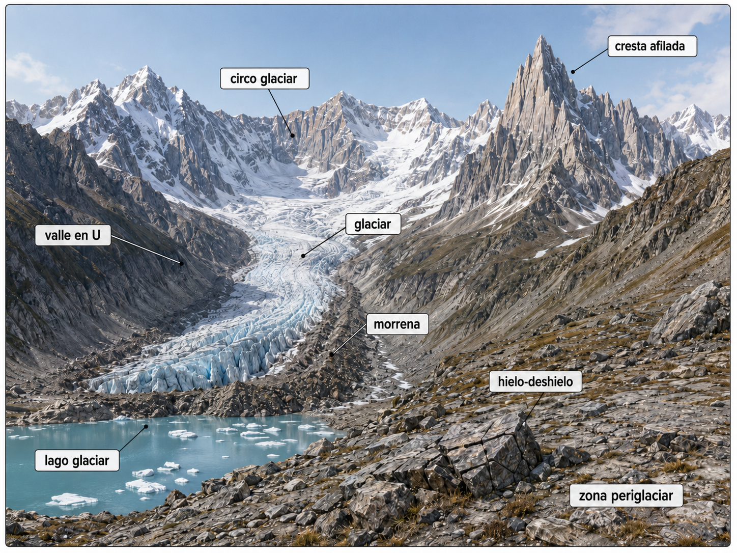 Formas del relieve en climas glaciares