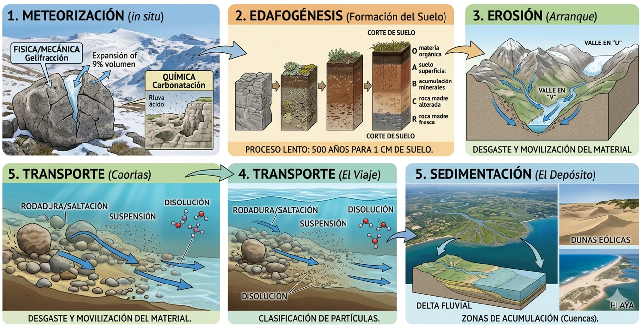 Principales procesos geológicos externos