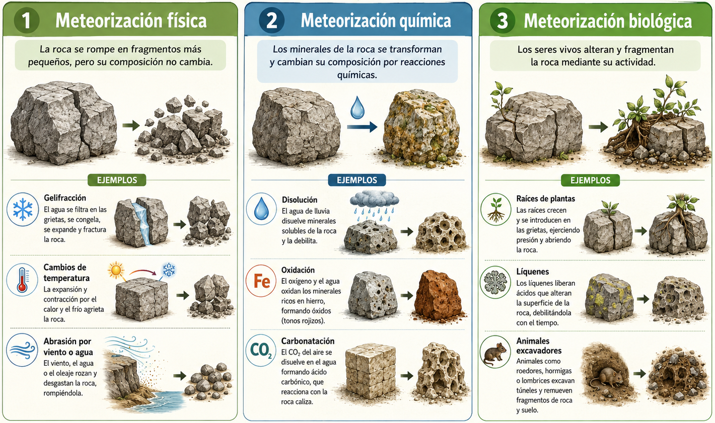Tipos de meteorización