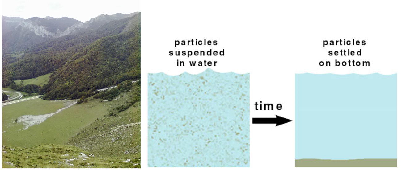 Sedimentación de las partículas detríticas