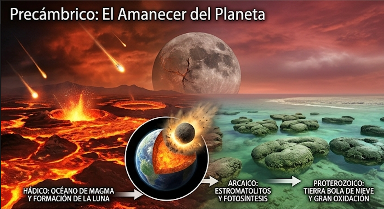 Imagen representativa de la transición entre el Hádico y el Arcaico